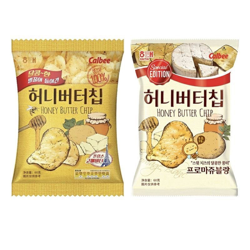 เกาหลีต้นฉบับนําเข้า Haitai Honey Butter Potato Chips 60g Calbee Influencer Snacks Snacks Snacks