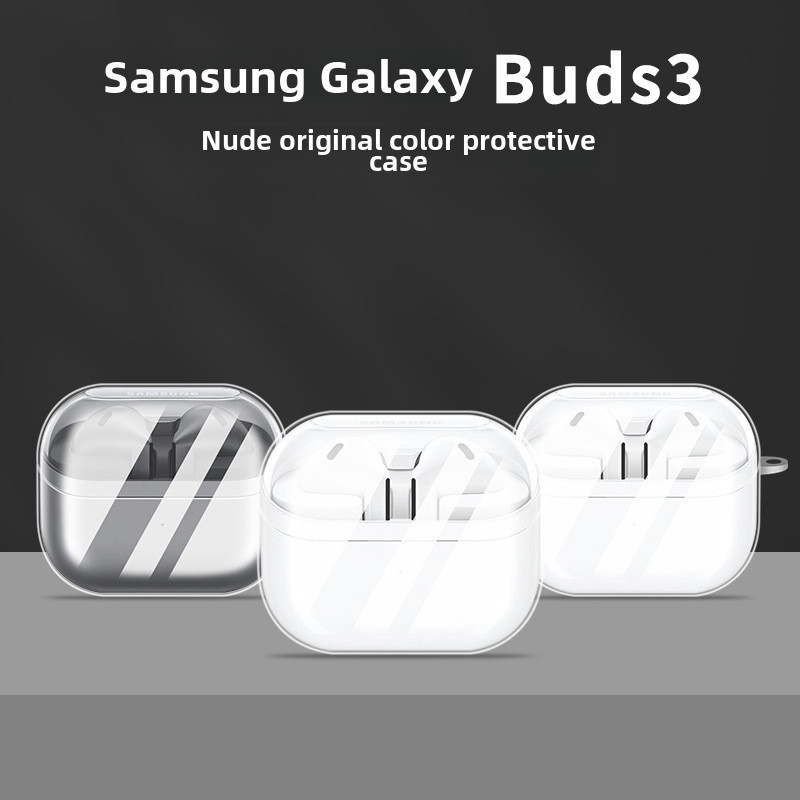 Clear Soft Korea Simple Minimalist พร้อมเชือกสําหรับ Samsung Galaxy Buds3 3Pro TPU โปร่งใสป้องกันหูฟังปลอก Buds 3 Pro Cover