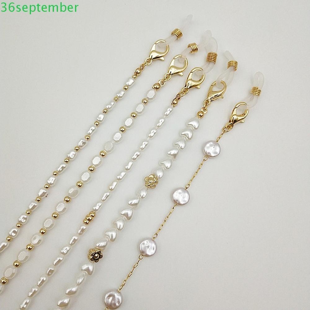 September สายคล้องแว่นตาประดับไข่มุกสําหรับผู้ชายและผู้หญิง