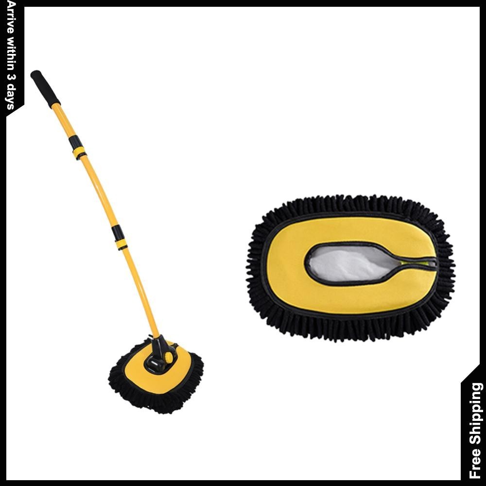 แปรงทําความสะอาดรถยนต์ Telescoping Auto Washing Mop ด้ามยาวรถ Care Cleaner Chenille Auto Care อุปกรณ