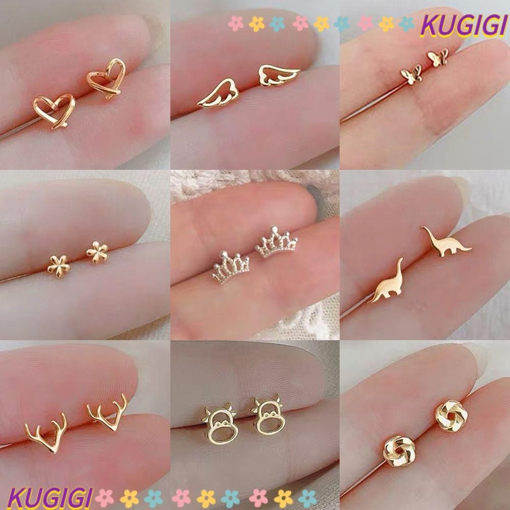Kugigi หัวใจ Star วงกลมแฟชั่น Helix กระดูกอ่อน Tragus สําหรับผู้หญิงหญิง 925 เงินเจาะหูเครื่องประดับ