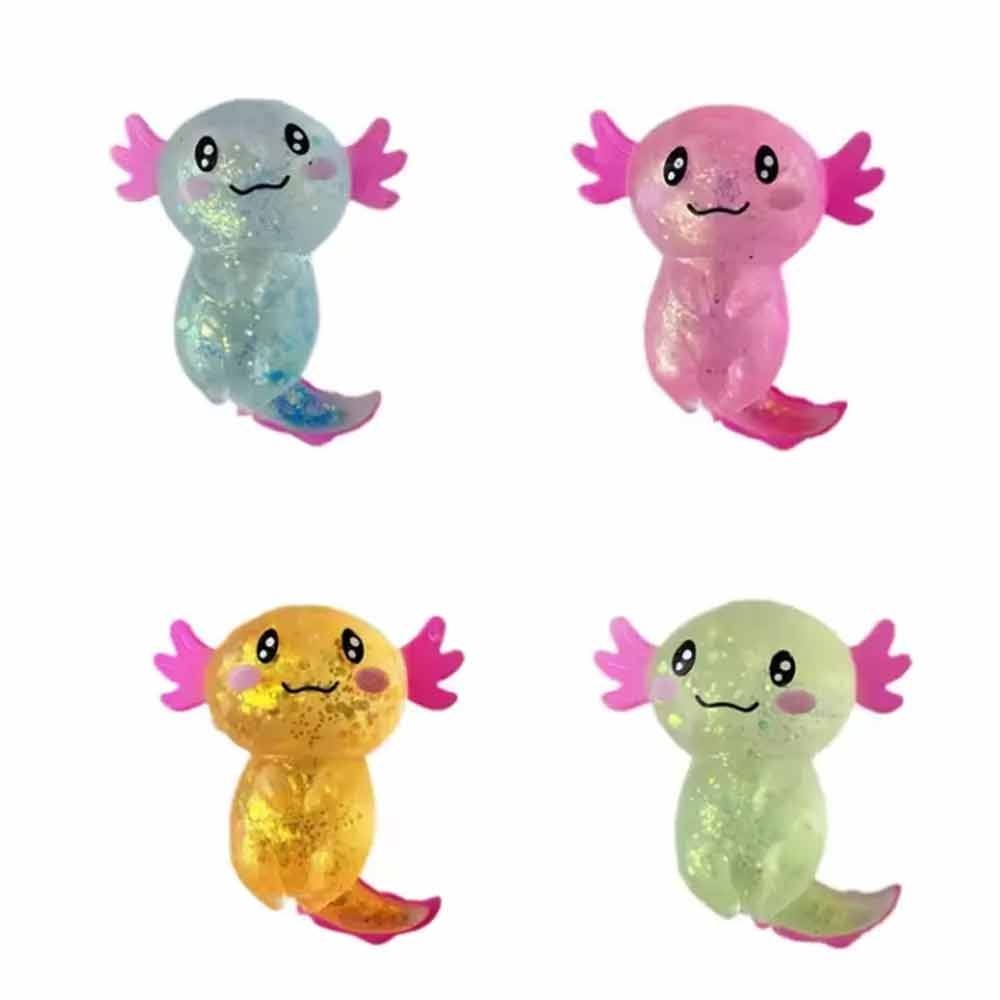 4 Pcs Sensory Fidget Stress Relief Axolotl Toy  Cute Malt Sugar Filled Stretchy Axolotl Fun Squeeze 