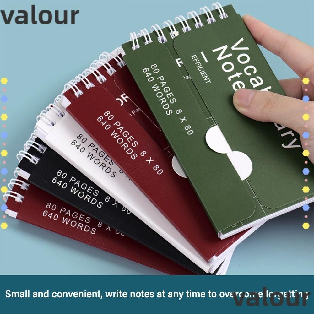 Valour Word Book, Languages Learning Pocket Vocabulary Note, Practical Mini Spiral Notebook Kids