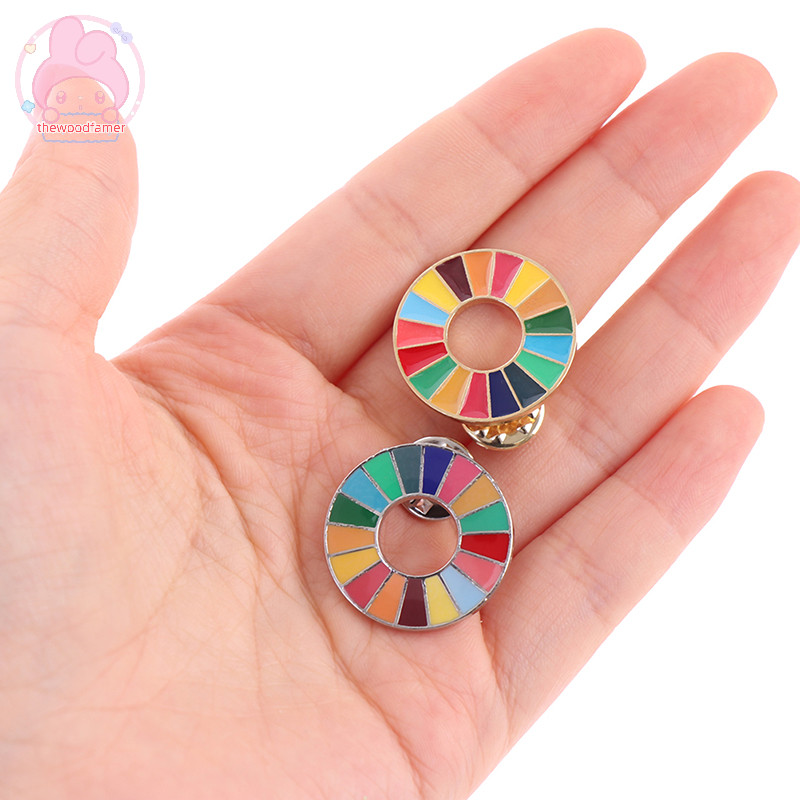 Thewoodfamer Enamal 17 สี Sustainable Development Goals เข็มกลัด United Nations SDGs Pin EN