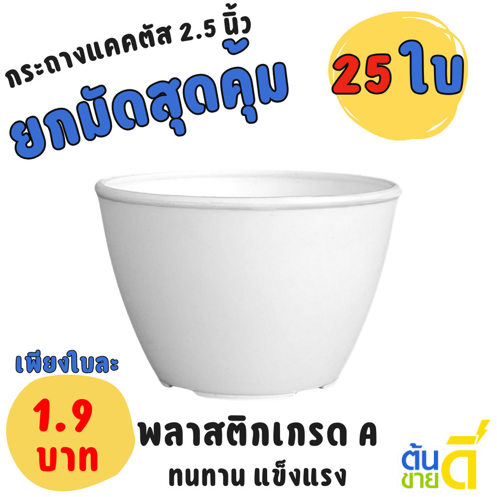 กระถาง กระถางแคคตัส กลม อย่างหนา 2 2.5 2.6 3 นิ้ว สีขาว สีอิฐ Bundle 25 ใบ