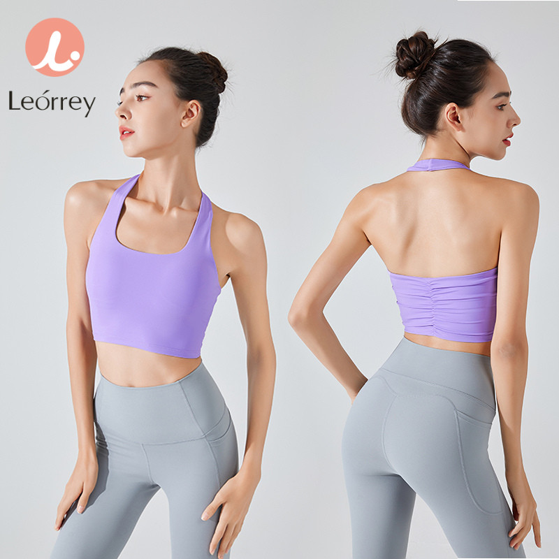 Leorrey-ชุดชั้นในกีฬาโยคะสวมกับแผ่นบราพิลาทิสชุดชั้นในฟิตเนสเสื้อกล้าม – โปรปัง