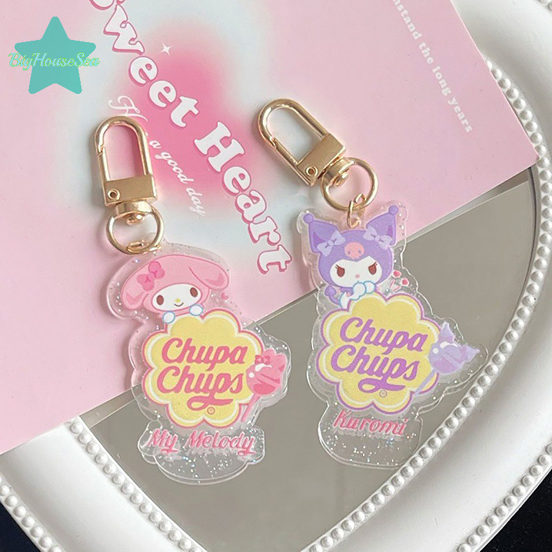 [BigHouseSea] อะนิเมะ Kuromi พวงกุญแจ Sanrio พวงกุญแจการ์ตูน My Melody Kawaii Cinnamoroll กระเป๋านักเรียนตุ๊กตาจี้ตกแต่งสําหรับสาวของขวัญใหม่