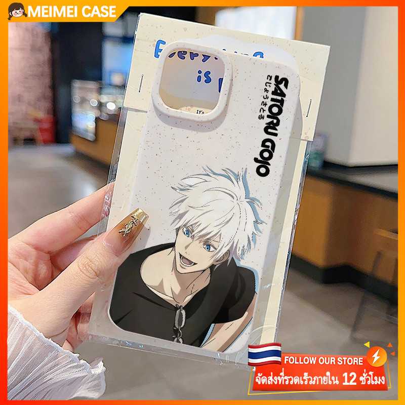 เหมาะกับ iPhone 11 14 13 12 15 Pro Max XR XSMAX 6 7 8 14 15 Plus SE Jujutsu Kaisen ผู้ชายรูปหล่ออะนิเมะ TPU กรณีโทรศัพท์