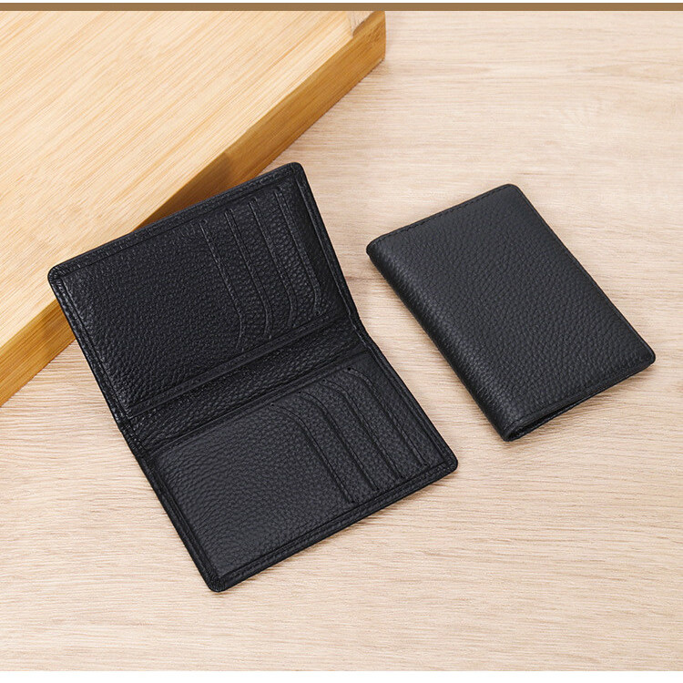 Mens ลายลิ้นจี่ cowhide บัตรเครดิตผู้ถือป้องกันแม่เหล็ก RFID ID Cards Cases soft Multi card slot บางกระเป๋าสตางค์ขนาดเล็ก