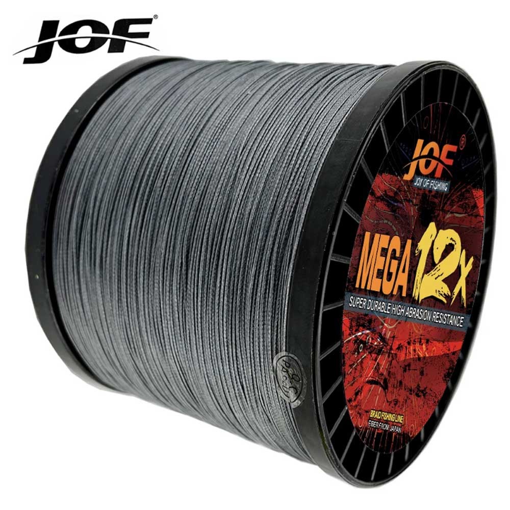 Jof 1000/500/300/100เมตร 12เส้น 25-120lbs สายถักเปียตกปลา ทะเลสาบ PE Multifilament สําหรับปลาคาร์พ ทะเล