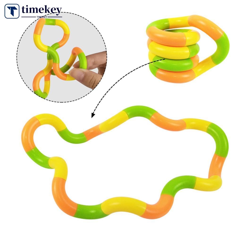 Timekey Anti Stress ของเล่น Fidget Tangele Twist ความเครียดของเล่นผู้ใหญ่เด็ก Decompression Tangle เชือกสําหรับความเครียดความวิตกกังวลที่มีสีสันการเปลี่ยนรูปเชือกของเล่นเด็ก B9T5