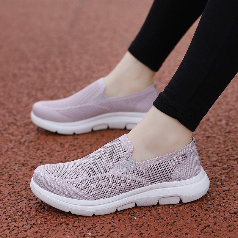Ize 35-48 ผู้หญิงผู้ชาย Breathable ถักรองเท้าสบายๆ slip-On Flats น้ําหนักเบาลื่นพร้อมสต็อกจัดส่งฟรี