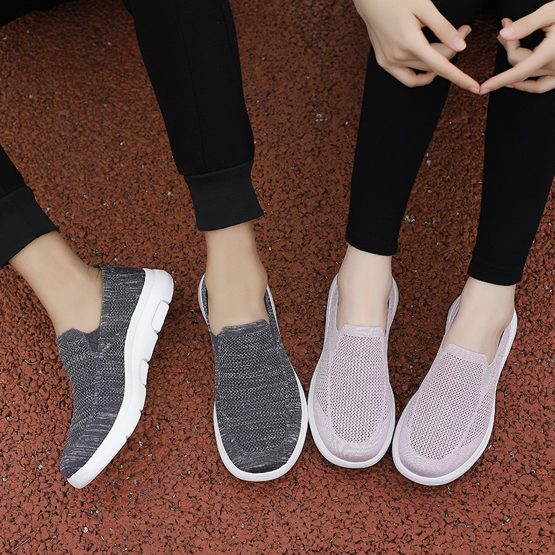 Ize 35-48 ผู้หญิงผู้ชาย Breathable ถักรองเท้าสบายๆ slip-On Flats น้ําหนักเบาลื่นพร้อมสต็อกจัดส่งฟรี