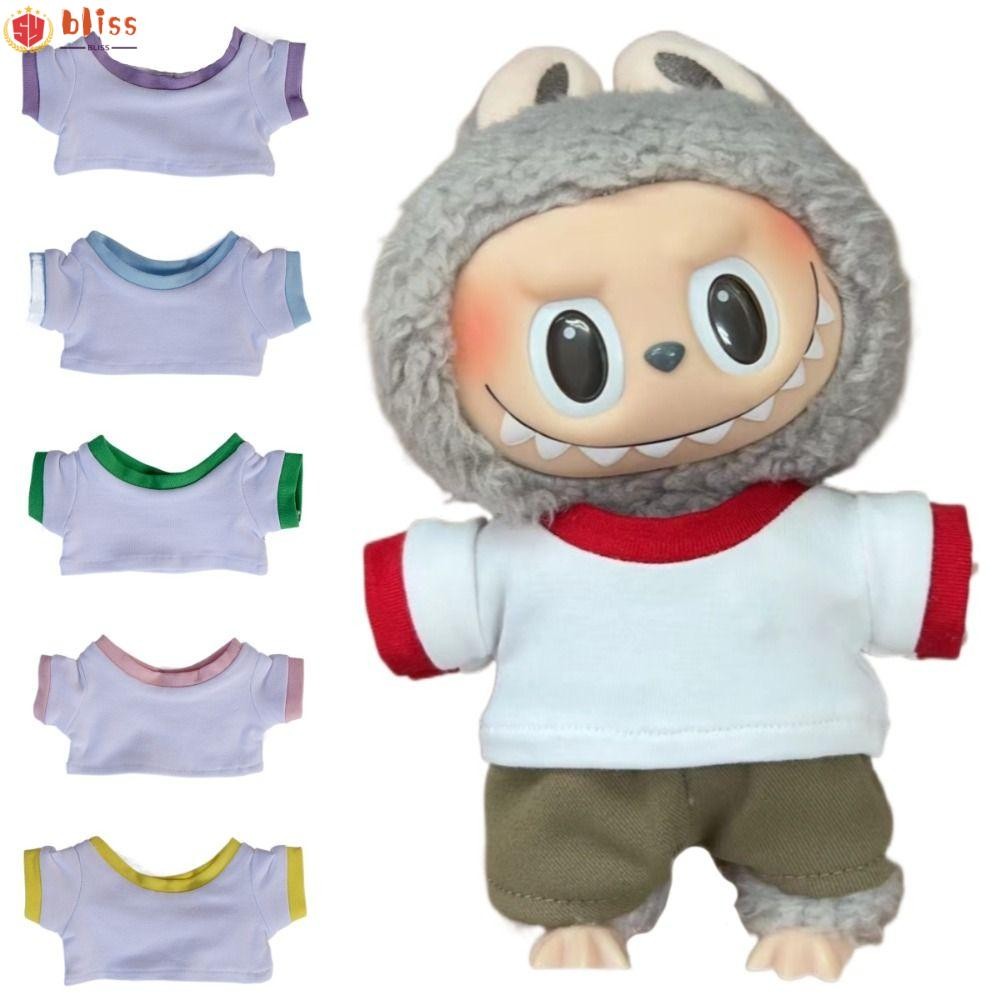 Blliss 17 ซม.Labubu เสื้อยืด, Labubu Time To Chill Filled Handmade 15 ซม.ตุ๊กตาผ้าฝ้ายแขนสั้น,ทนทานสีชน Cos ของขวัญ|เครื่องประดับตุ๊กตา