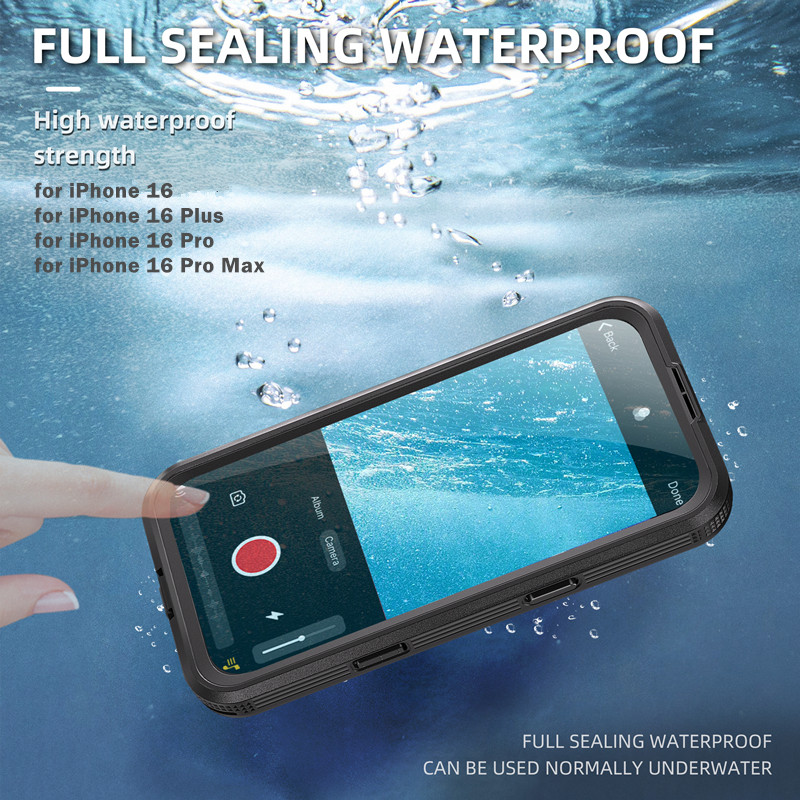 [Redpepper] IP68 Waterproof Shockproof Magnetic Case For iPhone 16 Pro Max Plus Cover Diving Underwater Swim Outdoor Sports