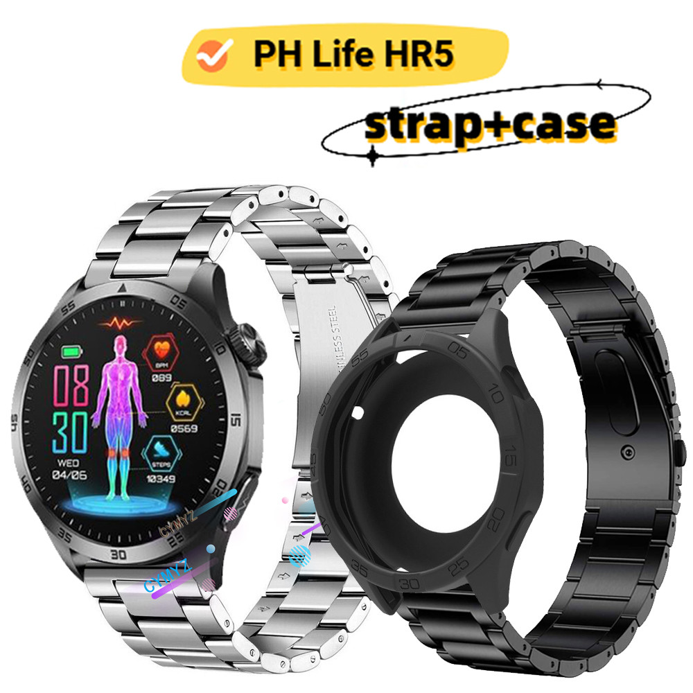 Ph Life HR5 strap สายโลหะ สายสแตนเลส PH Life HR5 สายสมาร์ทวอทช์ สายรัดข้อมือกีฬา PH Life HR5 case ฟิ