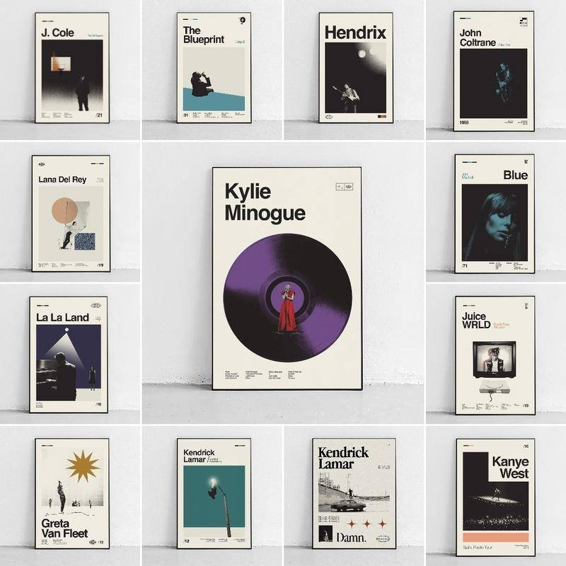 Kylie Minogue Kendrick Lamar - เด็กดี ม.Ad city music Album โปสเตอร์ผ้าใบ ตกแต่งผนัง, โปสเตอร์นามธรรม, โปสเตอร์ย้อนยุค, โปสเตอร์วินเทจ, Wall Art ผ้าติดผนัง