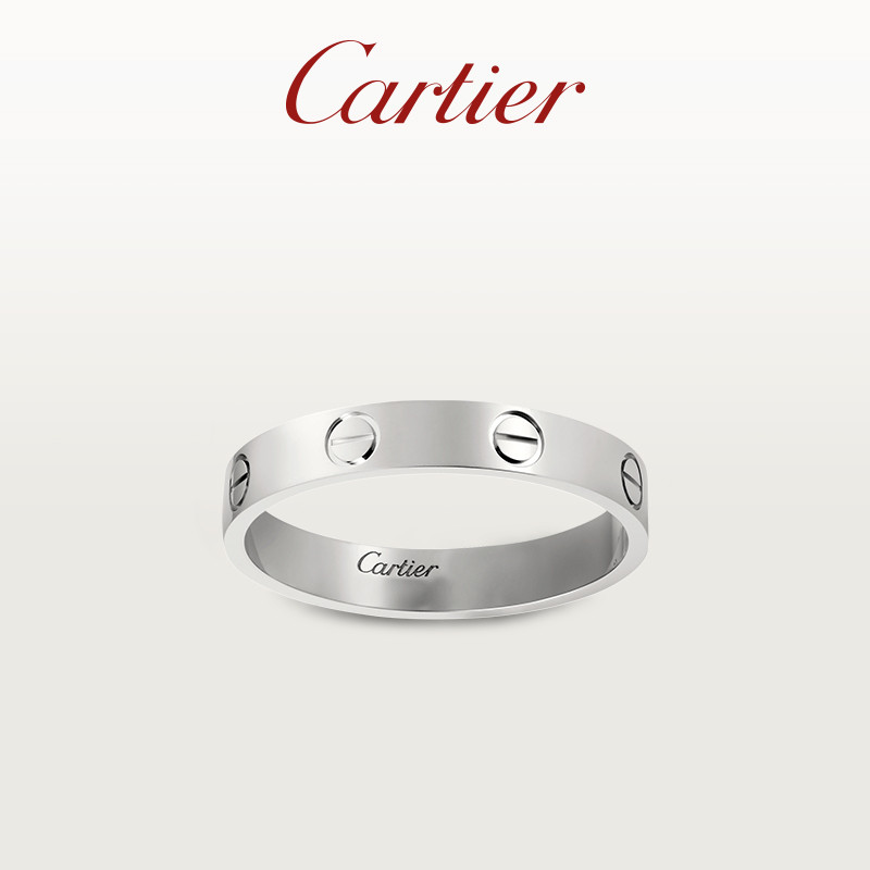 [พร้อมกล่อง] Cartier Cartier LOVE Series Ring Rose Gold Gold White Gold รุ่นแคบแหวนคู่ [คลังสินค้าพร้อม]