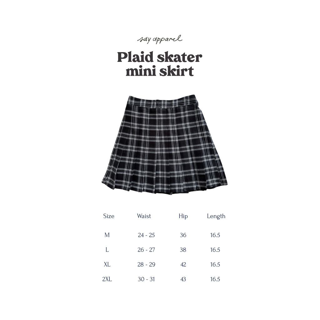 SAY APPAREL: Plaid skater mini skirt ราคา ถูกที่สุด ดีลบีเคเค แกลเลอรีภาพที่ 2