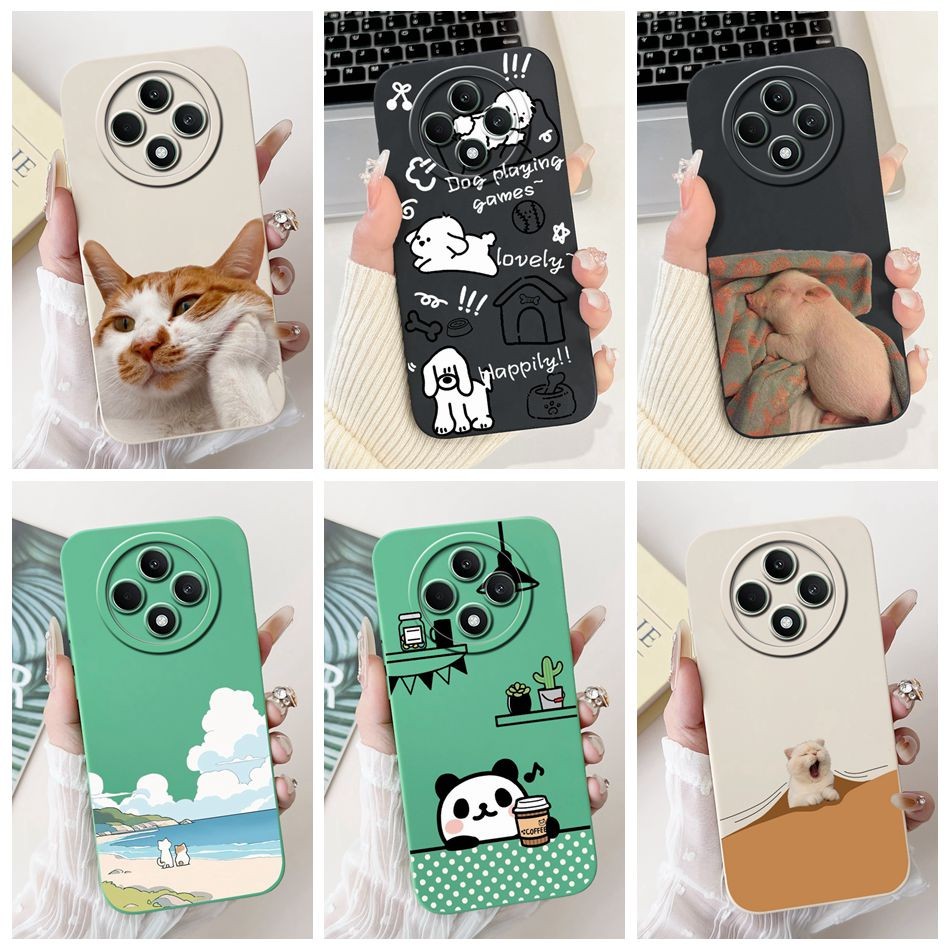 Oppo Reno12 F CPH2637 2024 น่ารักตลกสไตล์เลนส์ป้องกันปลอกกันกระแทก Reno12 FS Reno 12F 5G ซิลิคอนอ่อนเคสโทรศัพท์