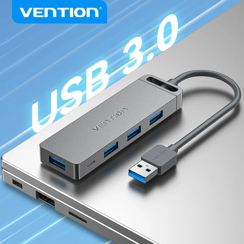 Vention USB C Hub ความเร็วสูง 4 พอร์ต อะแดปเตอร์แยกฮับ Multi Type C เป็น USB 3.0