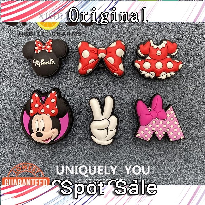 Jf4 crocs gibbitz charms Minnie Mouse อุปกรณ์เสริมการ์ตูน crocs รองเท้าอุปกรณ์เสริม gibbitz สําหรับ 