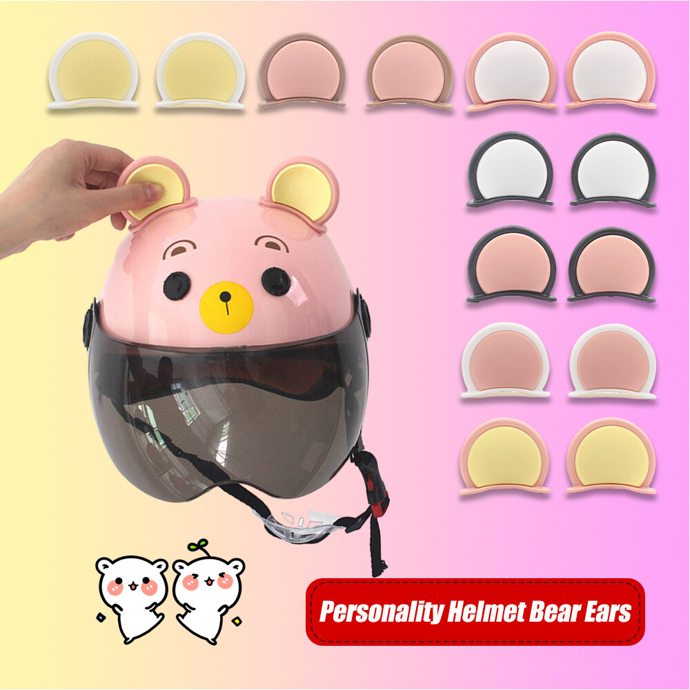 2023 Motorcycle Helmet Bear Ear Ski Helmet Decor Adhesive Helmet Rubber Ears Scooter Bicycle Helmet 