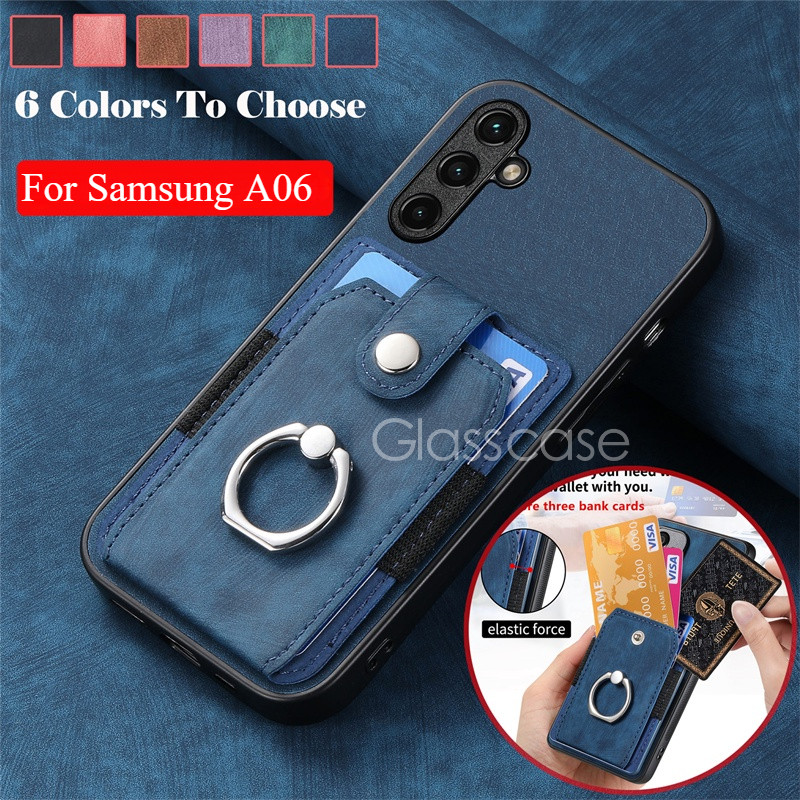 SAMSUNG ปลอกสําหรับsamsung Galaxy A06 A06s A16 A26 A36 A56 06 A 06s 16 26 A 36 56 2024 หนังโทรศัพท์กรณีกระเป๋าสตางค์ช่องใส่การ์ดแหวนวงเล็บรถกันกระแทกป้องกันกลับกรณีฝาครอบ