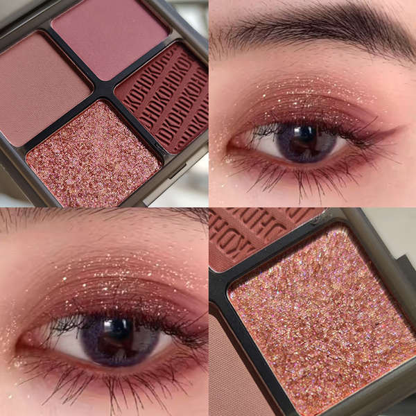 พาเลตตา พาเลทตา odbo อายแชโดว์กุหลาบกํามะหยี่สีแดงคุณภาพสูงของลูกสาวที่ร่ํารวยสี่สีสีเบอร์กันดีเคลือ