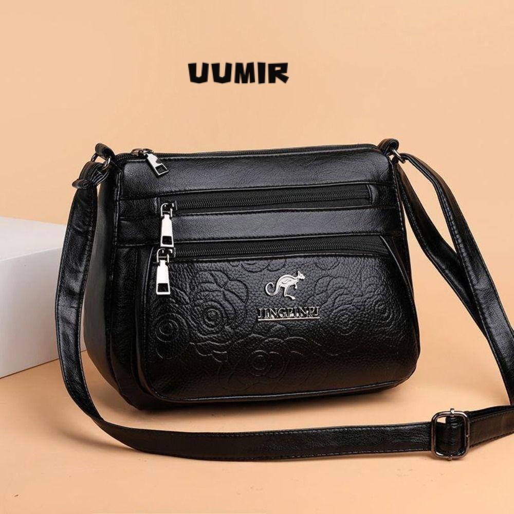 UUMIR ซื้อกระเป๋าผัก, หนัง ปู่ สีดํากระเป๋าแม่วัยกลางคน, สันทนาการความจุขนาดใหญ่หลายชั้นกระเป๋าสะพายข้างผู้หญิง