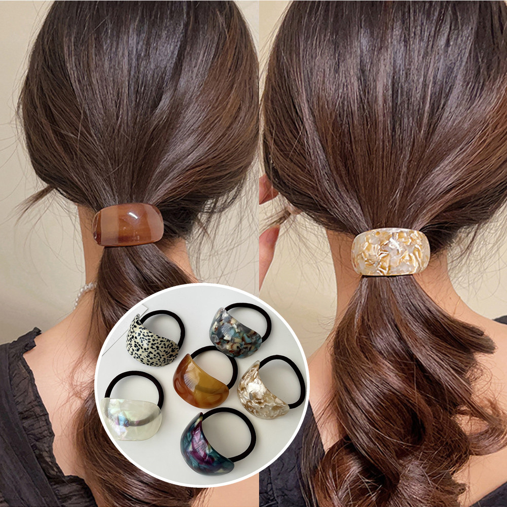 ผูกผมแบบเรียบง่ายสําหรับสาวๆใหม่หรูหราผมหางม้ายางรัดอารมณ์ผู้ใหญ่ผูกผม