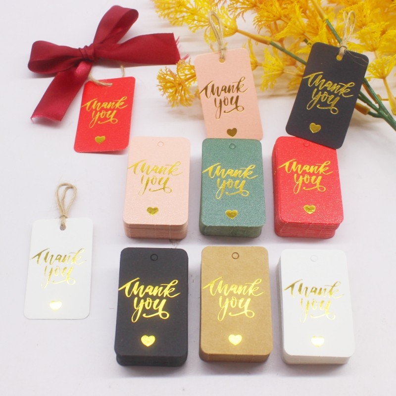 3x5cm 100TAG+20M STIRNG ขอบคุณสําหรับป้ายของขวัญ MERRY CHRISTMAS Gift Label