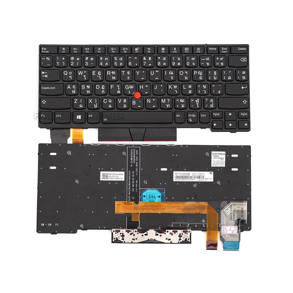 คีย์บอร์ด IBM Lenovo Thinkpad X280 A285 X390 X395 ไทย-อังกฤษ มีไฟ KEYBOARD