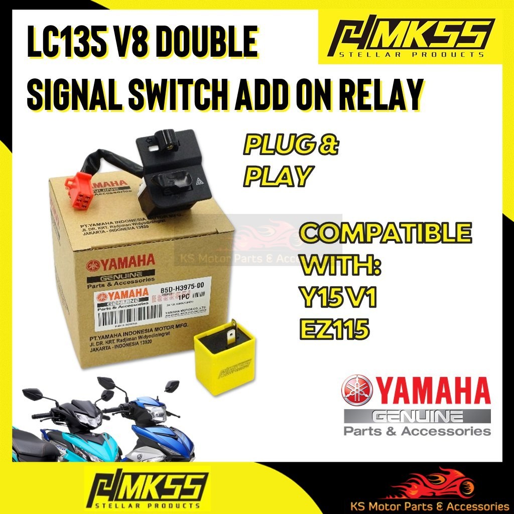 Yamaha LC135 V8 FI / Y15 V1 / EZ115 LCV8 DOUBLE SIGNAL LH SWITCH ASSY KIRI LEFT HAND LC135 V8 FUEL INJECTION Y15ZR V1