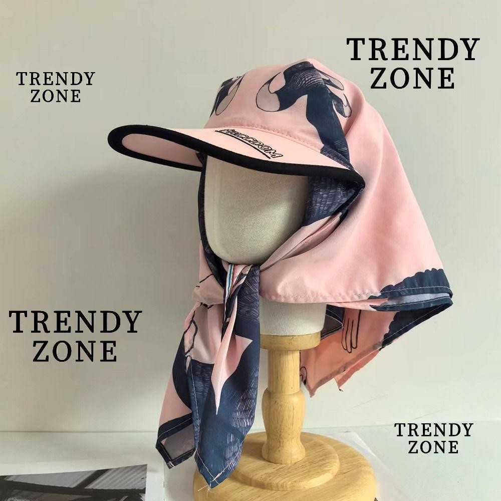 Trendyzone หมวกกันแดด, หมวกเบสบอลระบายอากาศปักลายตัวอักษร, กันแดดแฟชั่นป้องกันรังสียูวีแห้งเร็วหมวกแหลม