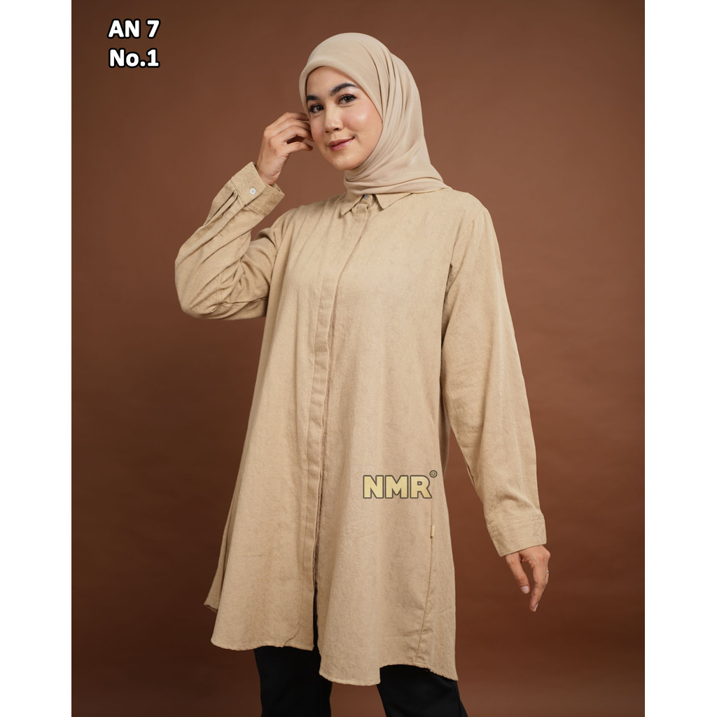 KATUN KEMEJA NMR Jaguard Cotton Blouse AN7 (คอปกเสื้อ)