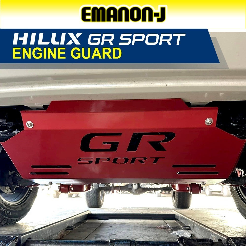 Toyota Hilux Revo Rocco Rogue GR Sport Stone Guard Enjin Cover Enjin แผ่นลื่นไถล - สีแดง