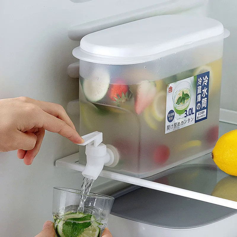 3.5L Freezer Water Jug Cold Lemon Juice Pitcher Beverage Drink Water Dispenser Drinkware Leak Free R