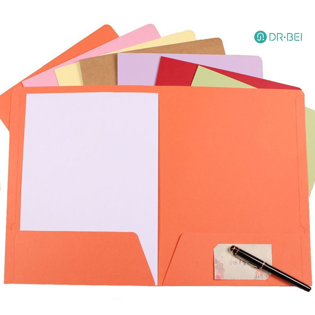 Dr.bei A4 โฟลเดอร์แฟ้มคู่สี-รหัส Paperwork Organizer กระเป๋าคู่ธุรกิจช่องเสียบการ์ด Visual Appeal File Organizer