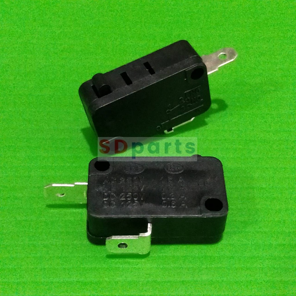 ลิมิตสวิทช์ สวิทช์ ไมโครสวิทช์ ไมโครเวฟ Micro Switch Limit Switch 1NC 16A 250V #ST ดำ ไม่มีก้าน 1NC 2 ขา (1 ตัว)