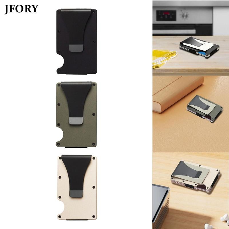 Jfory ผู้ถือบัตรเครดิตสําหรับผู้ชายกระเป๋าเงินกระเป๋าแบบพกพาธุรกิจนํามาใช้ใหม่บุรุษกระเป๋าสตางค์ Minimalist สําหรับกลางแจ้ง Son