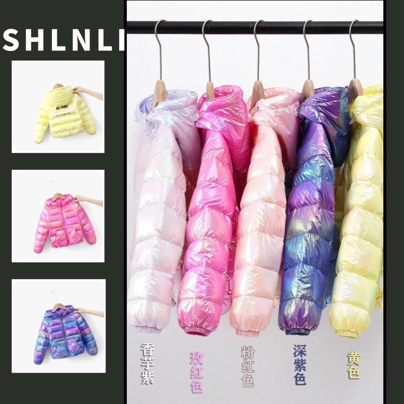 เสื้อแจ็คเก็ตผ้าฝ้ายพิมพ์ลายอักษรสีสันสดใสสําหรับเด็กผู้หญิงฤดูใบไม้ร่วงฤดูหนาว
