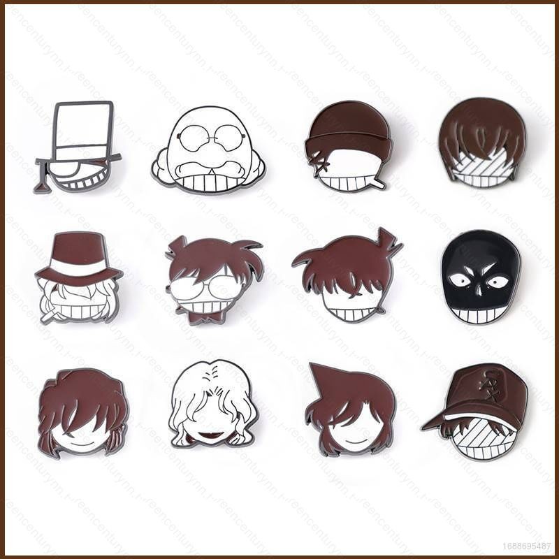 นักสืบโคนันเคลือบเข็มกลัดป้ายอะนิเมะน่ารักlapel Pins Ran Kaito Kiddoเครื่องประดับอุปกรณ์เสริมของขวัญสําหรับเด็ก