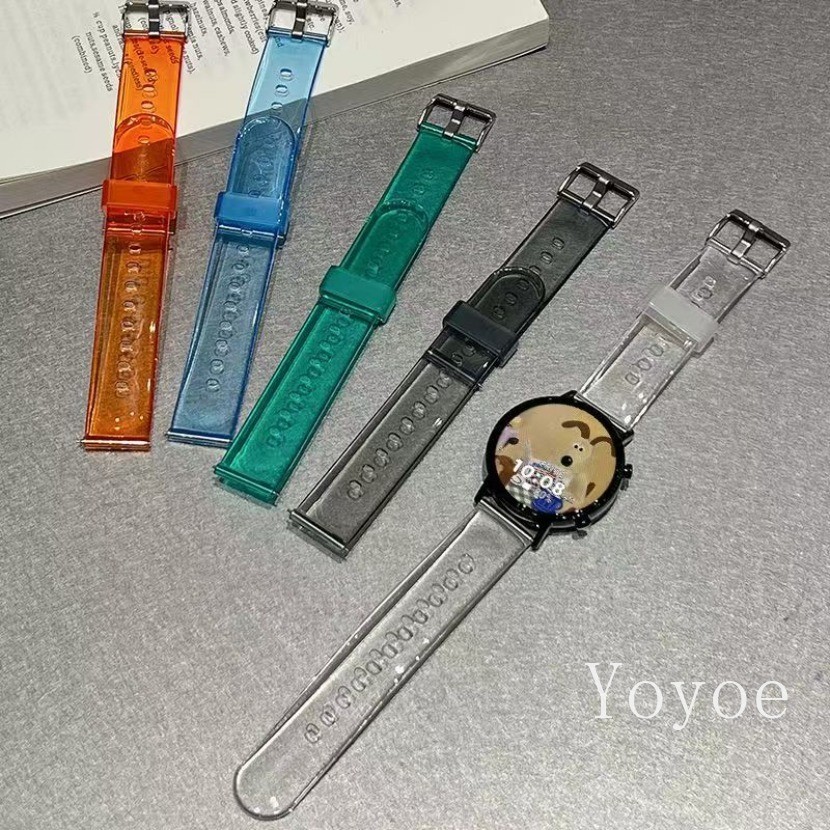 ซิลิโคนโปร่งใส สําหรับ Samsung Galaxy Watch 7/5/4 Pro/Classic/Gear S3/Sport ขนาด 20/22/40/42/44/46 มม.