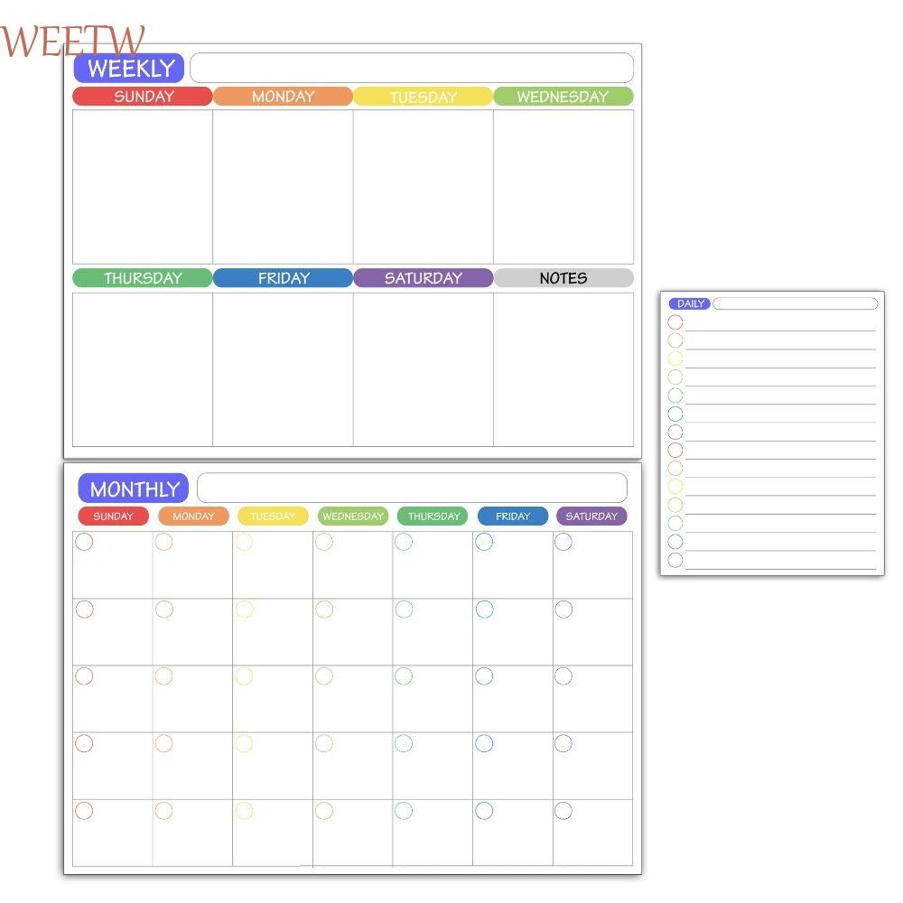 Weekw Memo Message Board ไวท์บอร์ด A3 แบบยืดหยุ่น รายการของชํา To Do List Work Plan Notepad