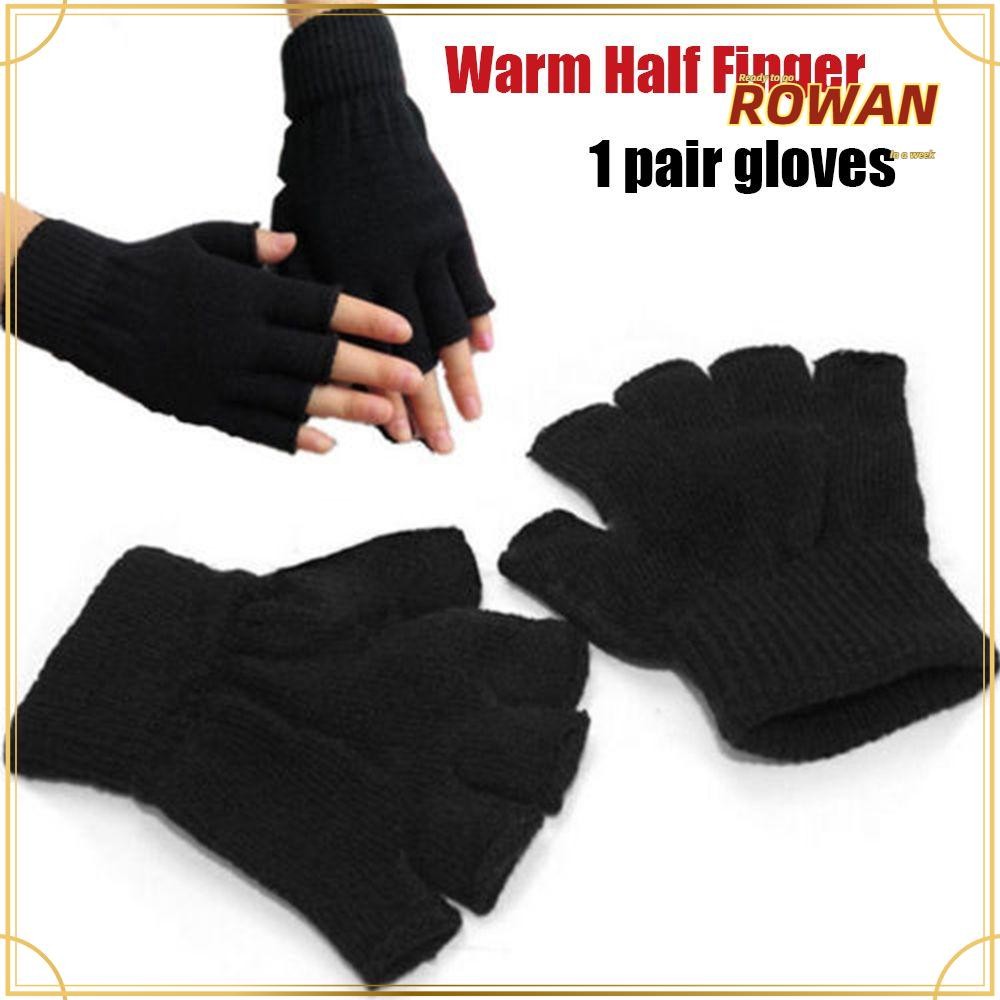 Rowans 1 คู่ Fingerless ถุงมือผู้ชาย/ผู้หญิงแฟชั่น Warm ยืดยืดหยุ่นครึ่งนิ้ว Warm