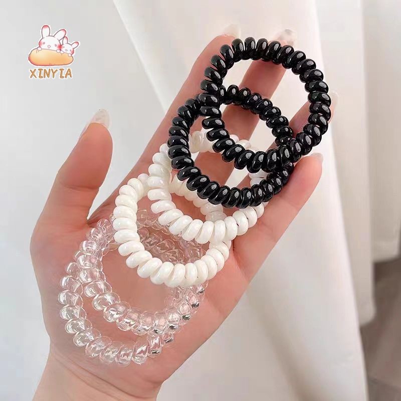 โปร่งใสโทรศัพท์ลวดเชือกผม Traceless ขนาดเล็กยาง Band ง่ายอุปกรณ์เสริมผมXINYIA.TH