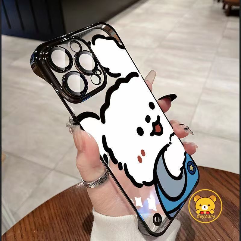 การ์ตูนสุนัขสีขาว Ultra Slim Frameless สําหรับ Vivo IQOO Pro Z5x NEX 3 Y200 Y78 Y78 + Y36 Y27 V29 Li