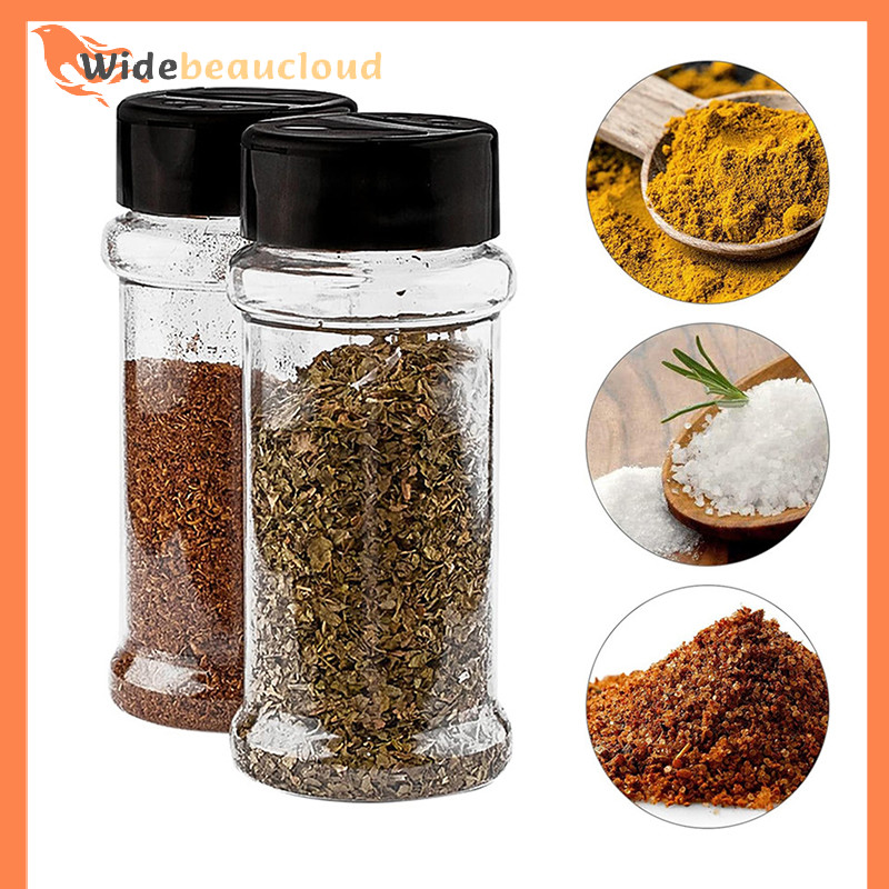 Widebeaucloud ขวดใส่เครื่องปรุงแบบพกพาใหม่ Camping BBQ Pepper Shakers เครื่องเทศพลาสติกเครื่องปรุงรส Jar ห้องครัวเครื่องปรุงรสคอนเทนเนอร์ Nice