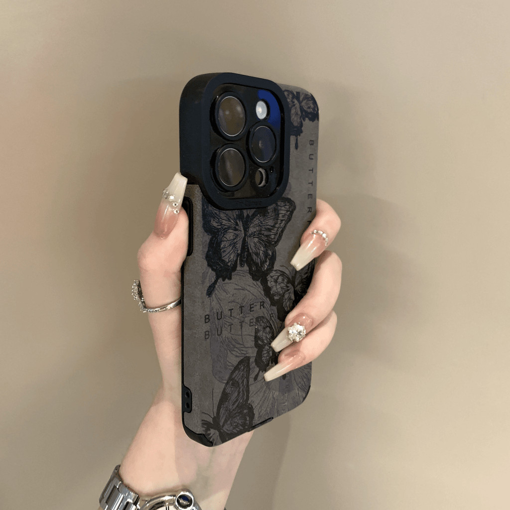 หรูหราขนกุหลาบผีเสื้อเคสโทรศัพท์สําหรับiphone16pro Max 15 14 13 12 11 Pro MaxปลอกAnti-Shockป้องกันกล้องนุ่มปกหลัง